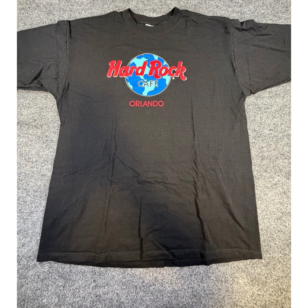 Hard Rock Cafe Orlando Graphic T-Shirt Black XL Made in USA Vintage Style Tee
